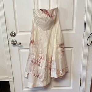 Elegant Cream and pink Women's strapless dress